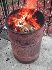 trash can fire