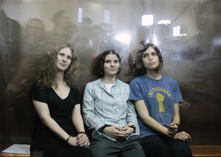 Members of the female punk band "Pussy Riot"