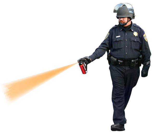 pepper spray police officer