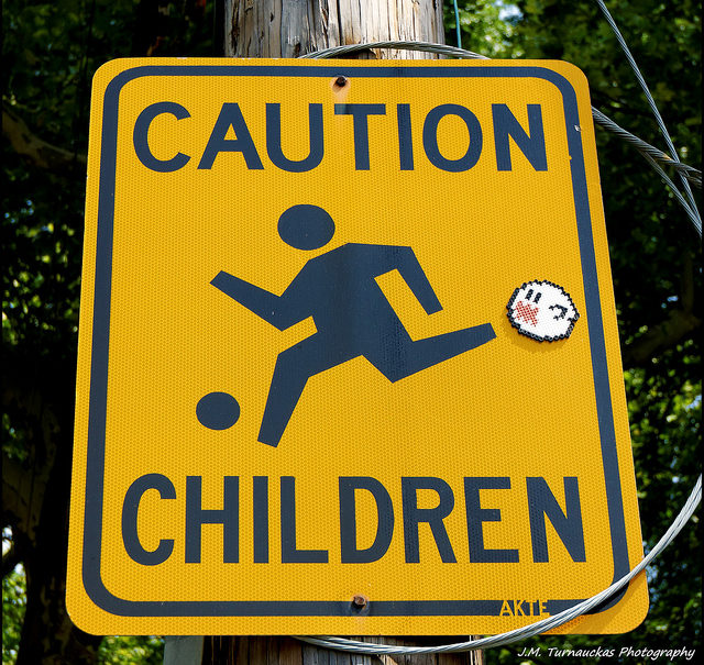 caution children